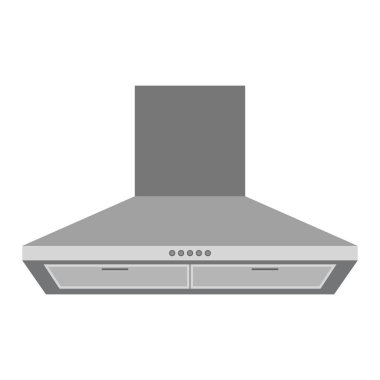 Modern Kitchen Range Hood Vektör İllüstrasyonu. Modern mutfak içleri, alet katalogları, kullanma kılavuzları, ev tasarım blogları, mutfak aletleri ikonları için mükemmel..
