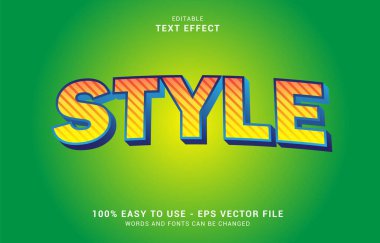 editable text effect, striped style vector design