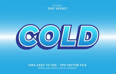 editable text effect, cold style vector design
