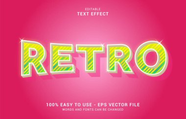 editable text effect, retro style vector design