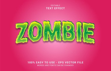 editable text effect, zombie style vector design