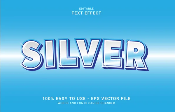 editable text effect, silver style vector design