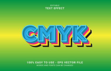 editable text effect, four color style