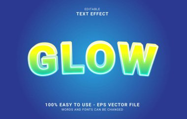 editable text effect, glow style
