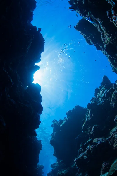 Unterwasserkanaltauchen — Stockfoto