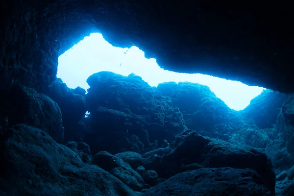 Rays Sunlight Underwater Cave — Stock Photo, Image