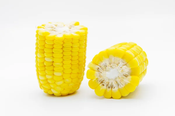 Sweetcorn and corn seeds with shadow — Stock Photo, Image