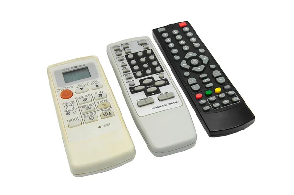 Collection of remote control isolated on a white background. — Stock Photo, Image