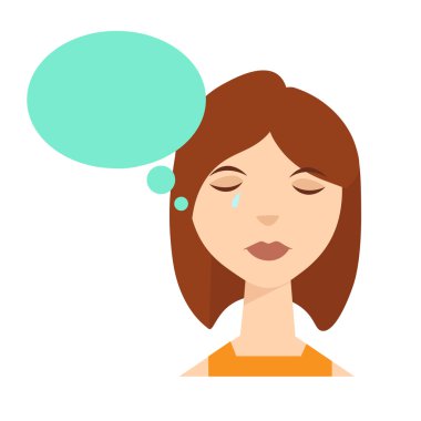 Cry kadın düşünüyorum. Vektör