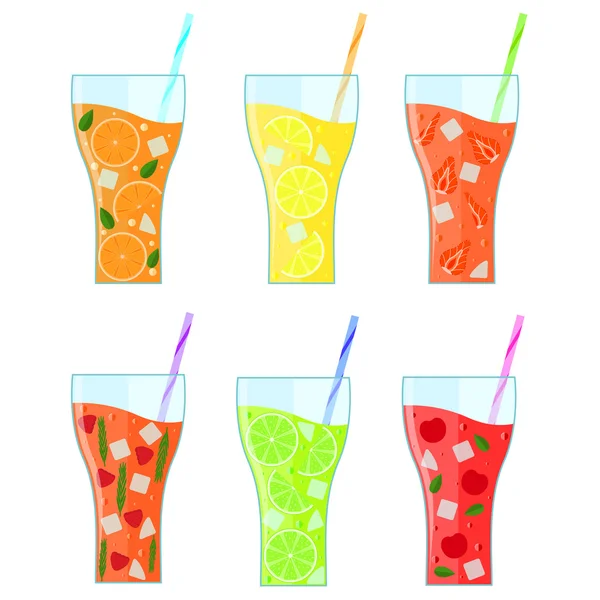 Fruit limonades Set. Vector — Stockvector