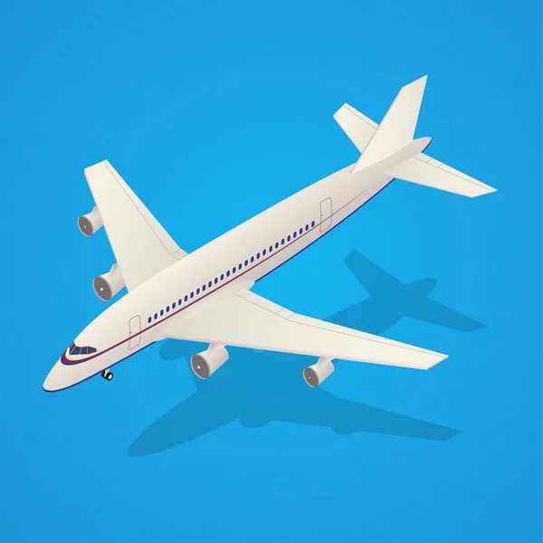 Passenger Airplane Fly Isometric Transportation. Vector — Stock Vector