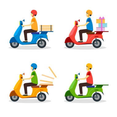 Teslimatçı ayarlayın. Vektör