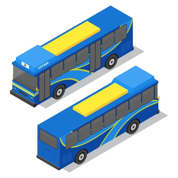 City Bus. Isometric View. Vector — Stock Vector