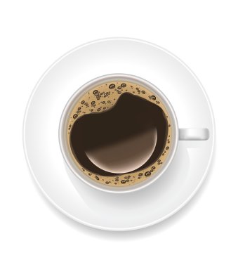 Gerçekçi bir fincan sade kahve. Vektör