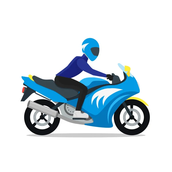 Motorcyclist on Motorbike. Vector — Stock Vector