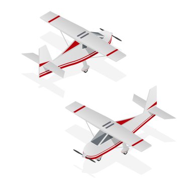 Uçak Mini. İzometrik görünümü. Vektör