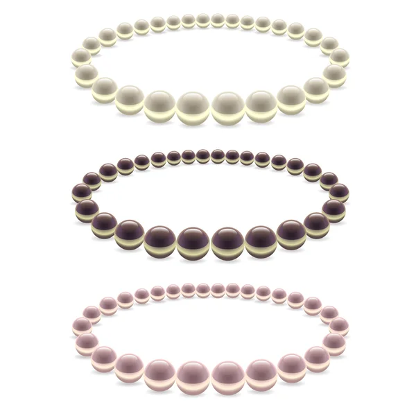 Conjunto de decoración de perlas. Vector — Vector de stock