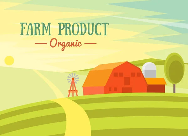 Farm Product Organic. Vector — Stock Vector