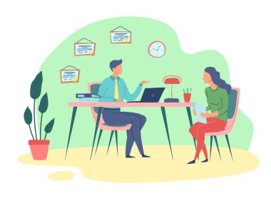 Çizgi film Karakterleri Müşteri Konsepti ile İnsan ve Avukat. Vektör