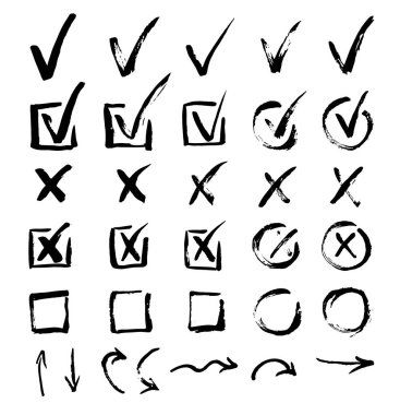 Karalama Denetimi Siyah İnce Çizgiyi İşaretliyor. Vektör