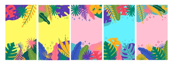 Cartoon Color Summer: Cards, Banners, Flyers Set. Вектор — стоковый вектор