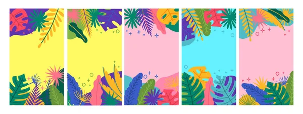 Cartoon Color Summer: Cards, Banners, Flyers Set. Вектор Стоковый вектор