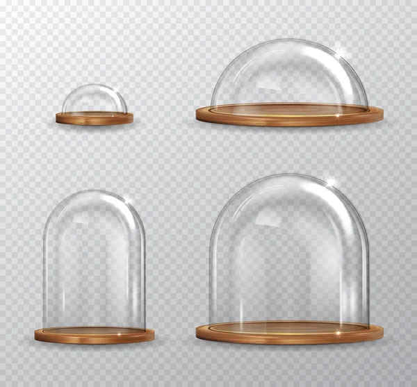 Детальный набор трехмерных стеклянных куполов. Вектор Лицензионные Стоковые Иллюстрации