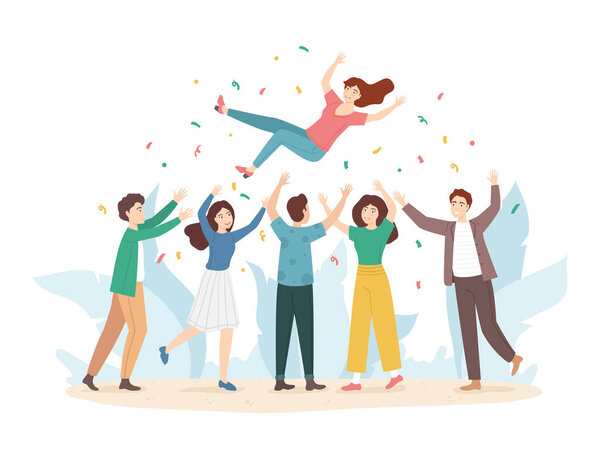 Персонажи мультфильмов поют Air People Group. Вектор