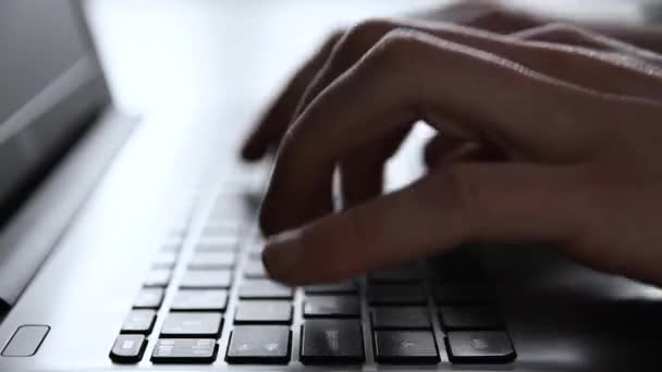 Businessman Hands Type Typing Laptop Keyboard Working Tablet Computer Human — стоковое видео