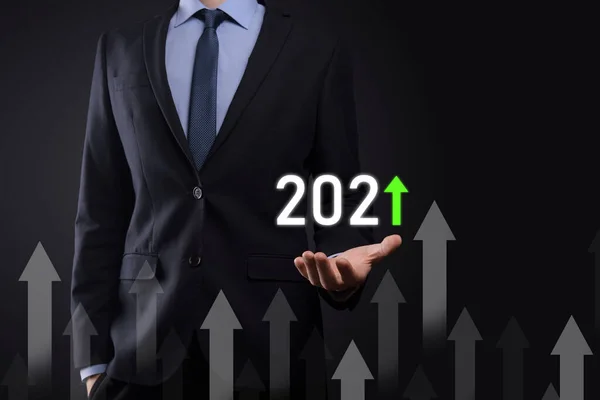 Business Development Success Growing Growth Year 2021 Concept Plan Business — Stockfoto