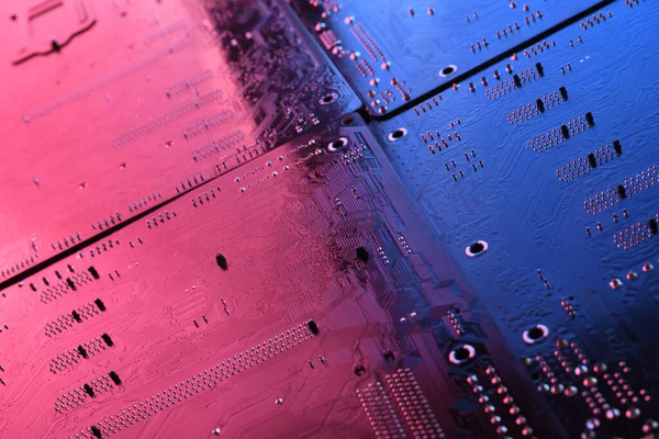 Abstract Electronic Circuit Board Computer Motherboard Lines Components Beautiful Red — Stock Photo, Image