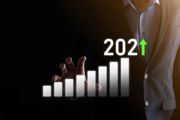 Développement Des Affaires Réussite Croissance Année 2021 Concept Plan Croissance — Photo