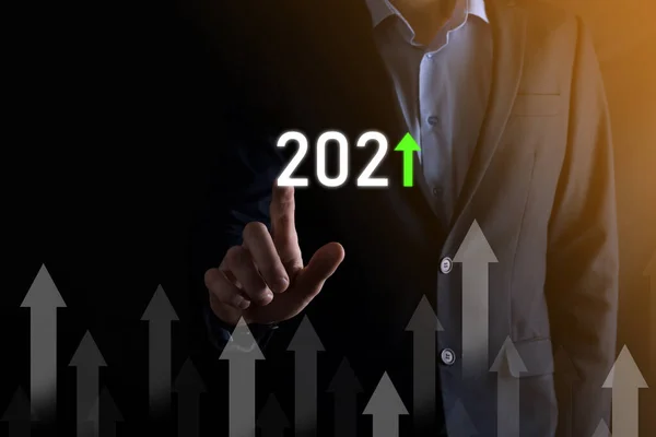 Vállalkozásfejlesztés Sikerhez Növekedéshez 2021 Koncepciójában Tervezze Meg Üzleti Növekedés Grafikonját — Stock Fotó