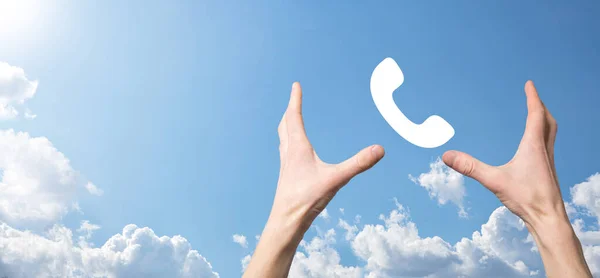 Telefonare Ora Business Communication Support Center Servizio Clienti Concetto Tecnologia — Foto Stock