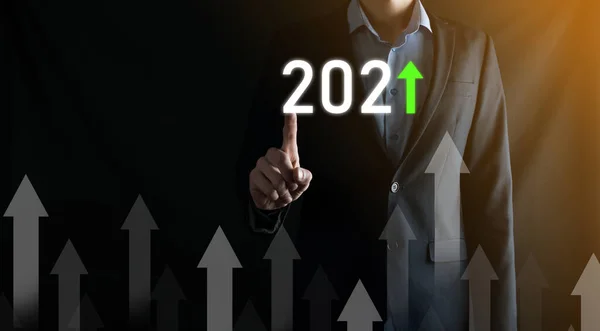 Business Development Success Growth Year 2021 Concept Plan Business Growth — 스톡 사진