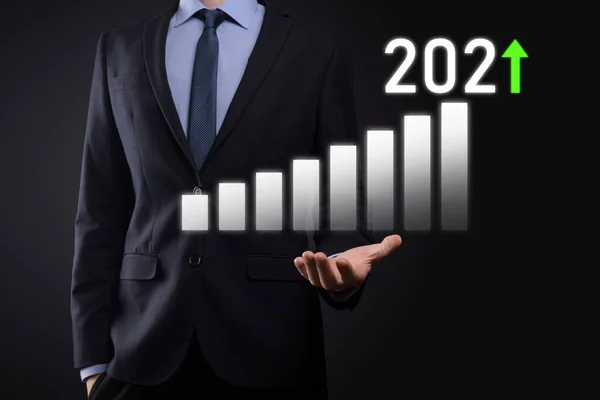 Développement Des Affaires Réussite Croissance Année 2021 Concept Plan Croissance — Photo