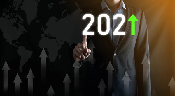 Business Development Success Growth Year 2021 Concept Plan Business Growth — 스톡 사진