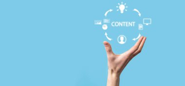 İçerik pazarlama döngüsü - çevrimiçi hedef kitle için içerik oluşturma, yayınlama, dağıtma ve analiz.