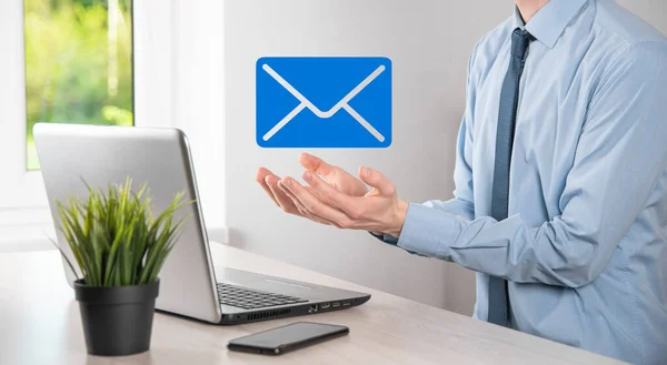Email Ícone Usuário Sinal Símbolo Marketing Conceito Newsletter Diagram Enviando — Fotografia de Stock