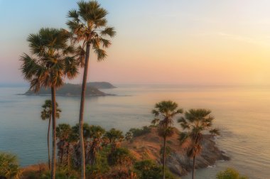 Sunset horizon ve okyanus ile