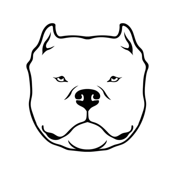 Amerikai Bully Head Dog Elszigetelt Fehér Háttérrel Kutyafej Logóhoz Pólóra — Stock Vector