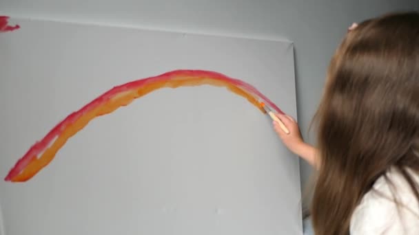 Desenho Colorido Pintura Paleta Fundo Branco — Vídeo de Stock