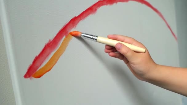 Desenho Colorido Pintura Paleta Fundo Branco — Vídeo de Stock