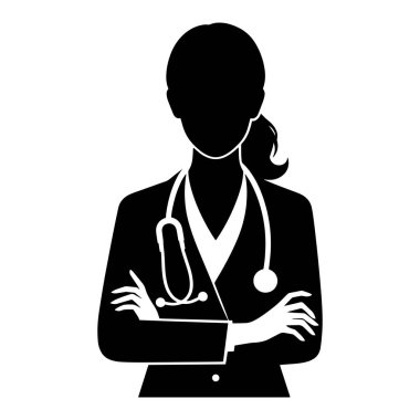 Kadın doktor silueti vektörü