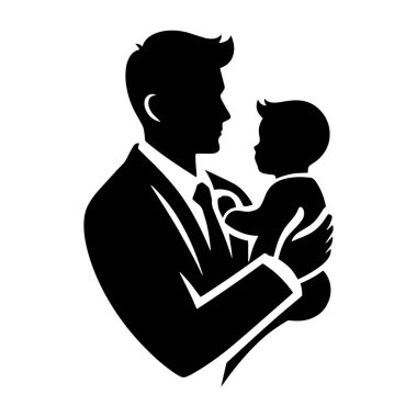 Siyah bir baba ve çocuğunun silueti..