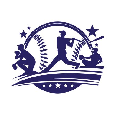 Beyzbol logosu siluet vektörü