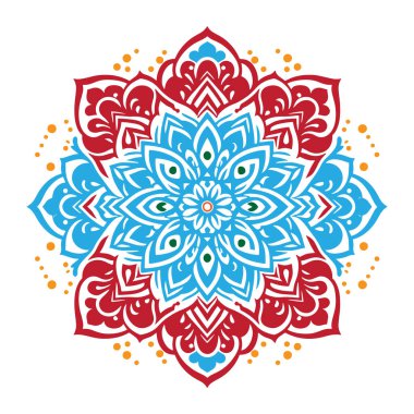 yaratıcı basit mandala tasarım vektör biçimi silueti beyaz arkaplanlı