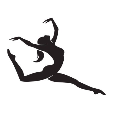 Jimnastik kadın siluet vektör çizimi seti