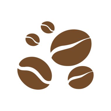 Kahve fincanları ve fasulye simgeleri siluet vektörü