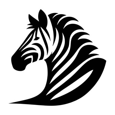 Zebra siluet vektör logo ikonu çizimi. Zebra siluet vektör logo resimleme seti.